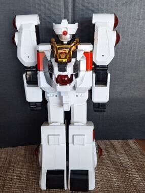 1994 Bandai MMPR White Tigerzord Tiger Zord Working Lights Sound Tested Superb!